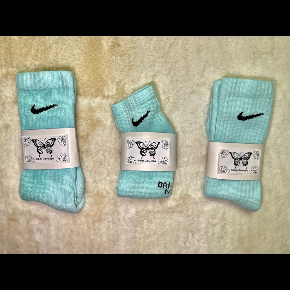 Hand made tye dye Nike socks
